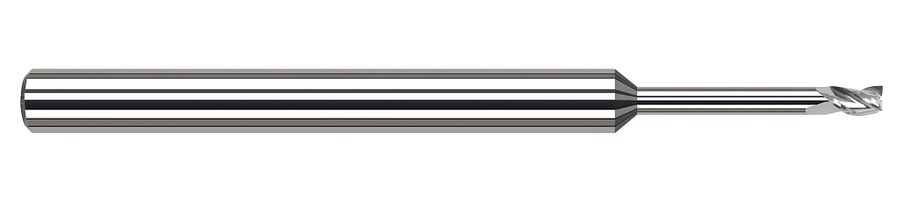 Picture of Harvey Tool 874147 Dia 0.047 LOC 0.0700 OAL2.50 End Mill Standard Flute Standard Helix Carbide Uncoated Single End Square Sharp